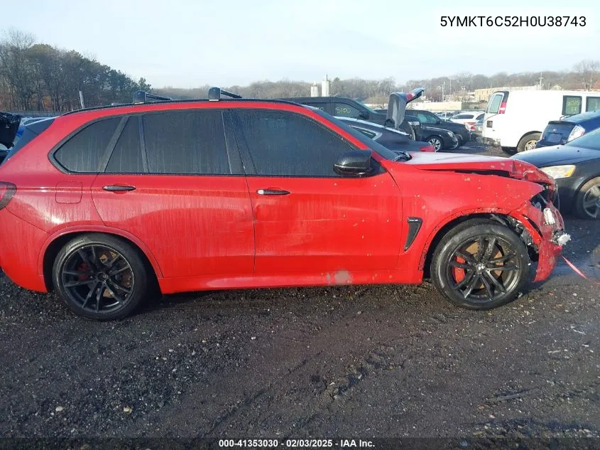 2017 BMW X5 M VIN: 5YMKT6C52H0U38743 Lot: 41353030