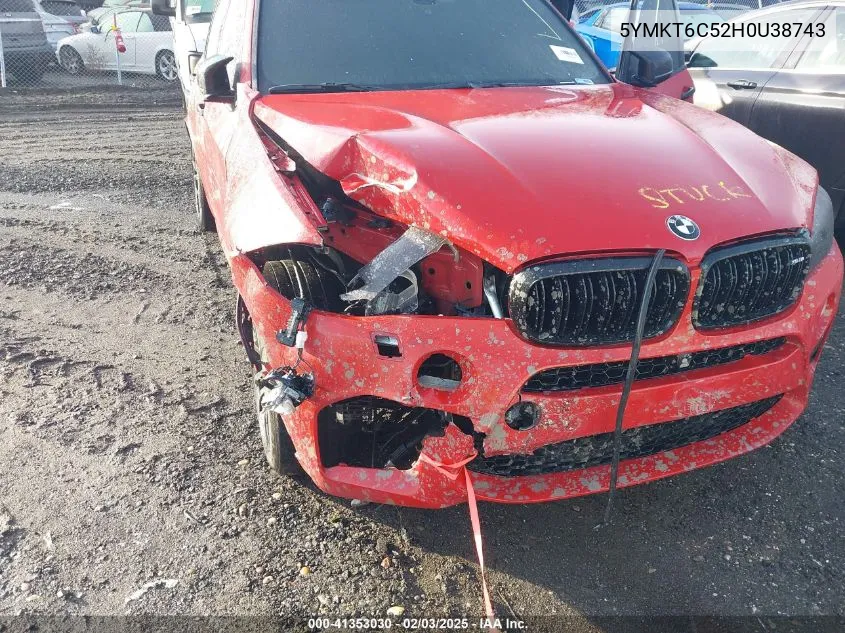 2017 BMW X5 M VIN: 5YMKT6C52H0U38743 Lot: 41353030