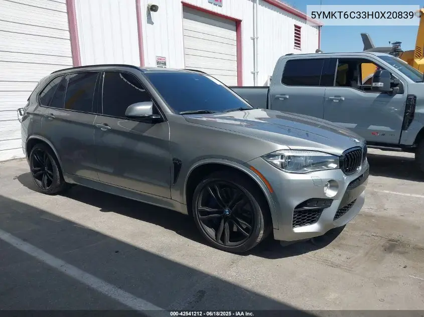 2017 BMW X5 M VIN: 5YMKT6C33H0X20839 Lot: 42541212