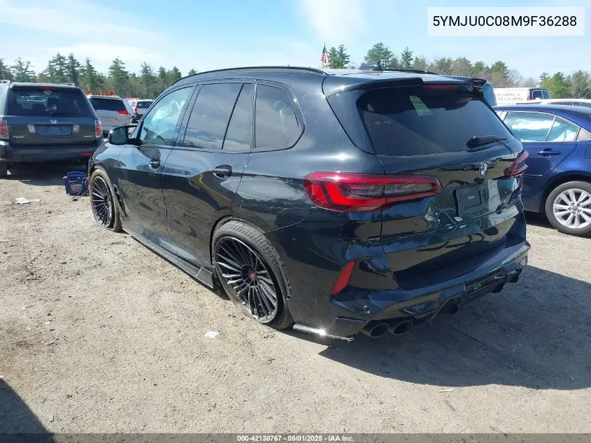 2021 BMW X5 M VIN: 5YMJU0C08M9F36288 Lot: 42130767