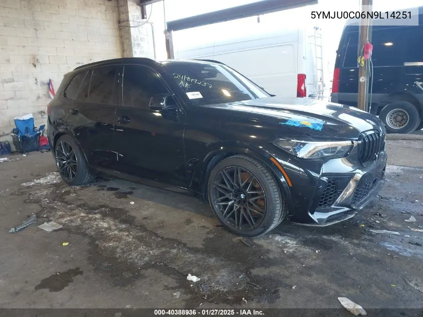 2022 BMW X5 M VIN: 5YMJU0C06N9L14251 Lot: 40388936