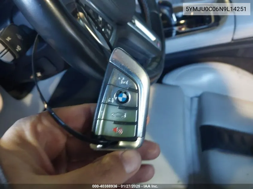 2022 BMW X5 M VIN: 5YMJU0C06N9L14251 Lot: 40388936