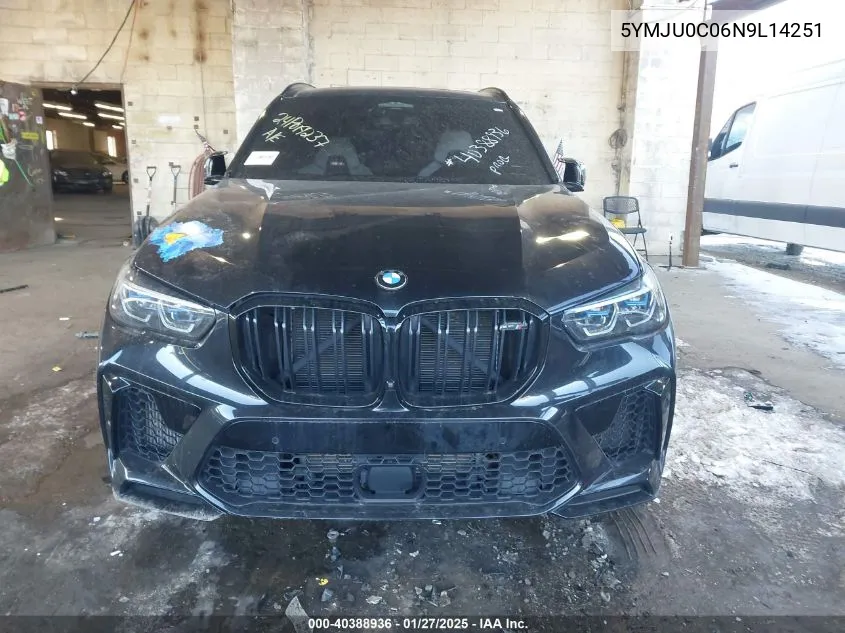2022 BMW X5 M VIN: 5YMJU0C06N9L14251 Lot: 40388936