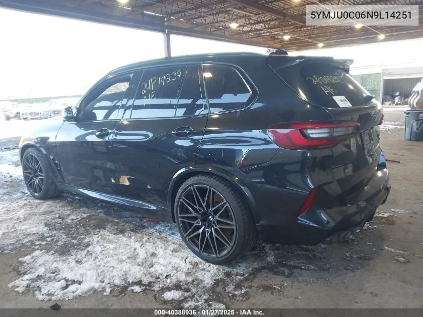 2022 BMW X5 M VIN: 5YMJU0C06N9L14251 Lot: 40388936