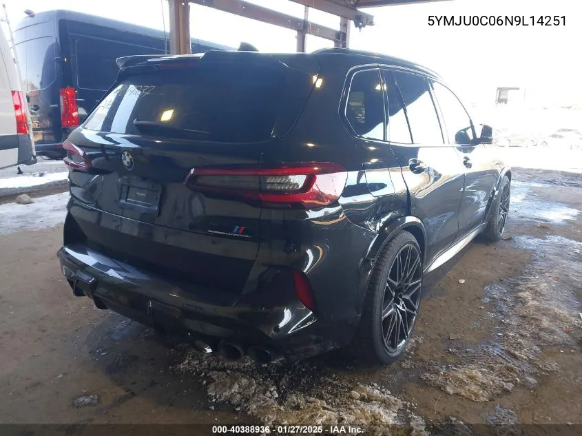2022 BMW X5 M VIN: 5YMJU0C06N9L14251 Lot: 40388936