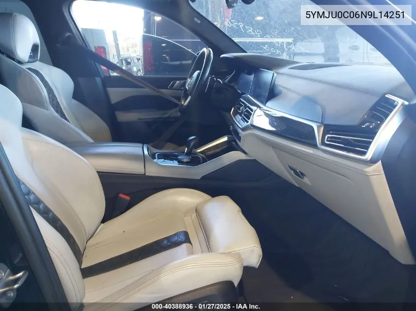 2022 BMW X5 M VIN: 5YMJU0C06N9L14251 Lot: 40388936