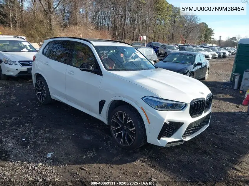 2022 BMW X5 M VIN: 5YMJU0C07N9M38464 Lot: 40869111