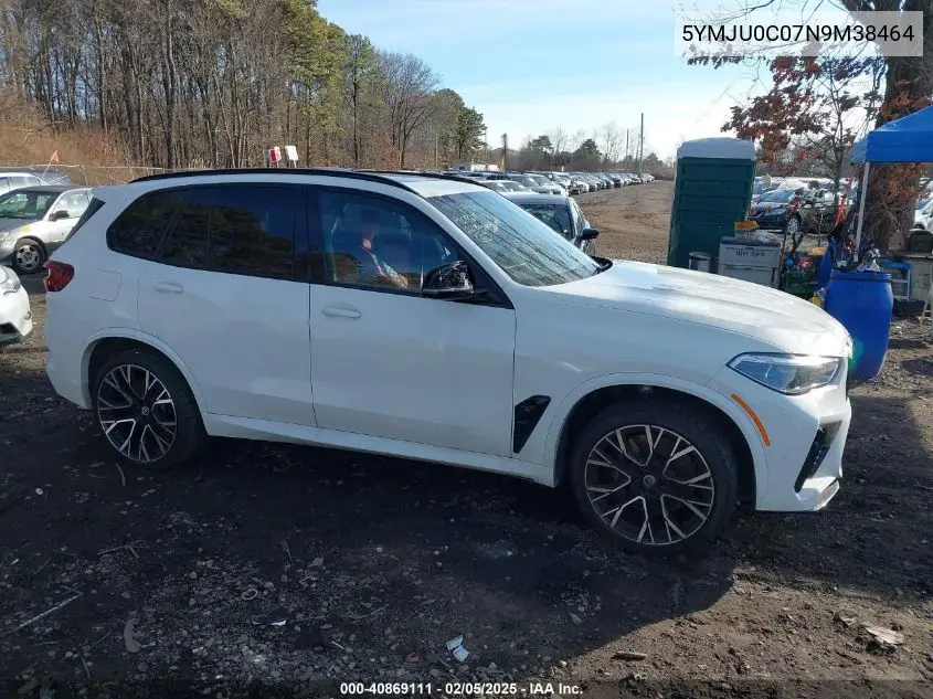 2022 BMW X5 M VIN: 5YMJU0C07N9M38464 Lot: 40869111