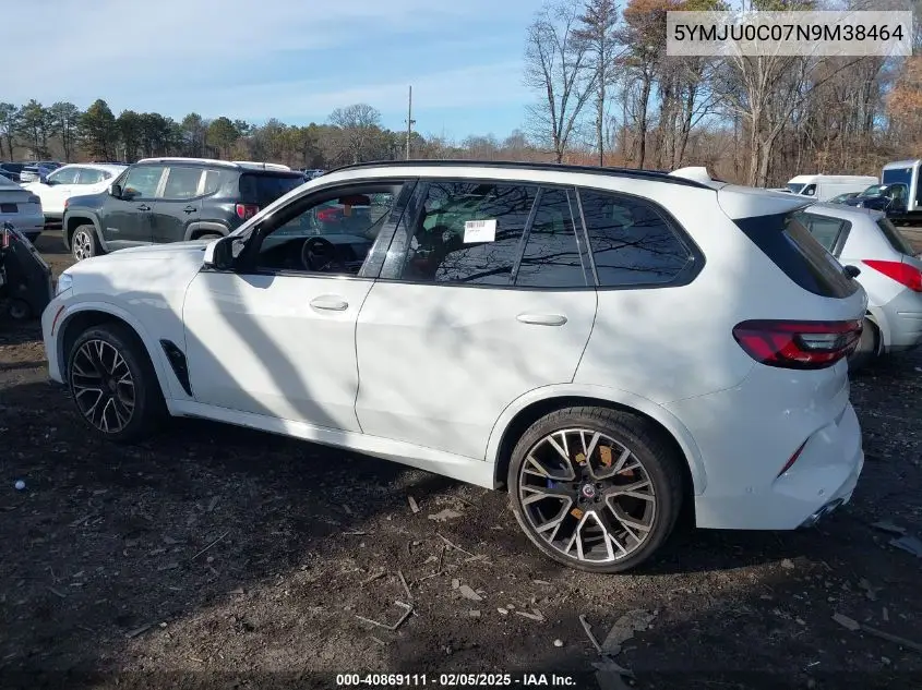 2022 BMW X5 M VIN: 5YMJU0C07N9M38464 Lot: 40869111