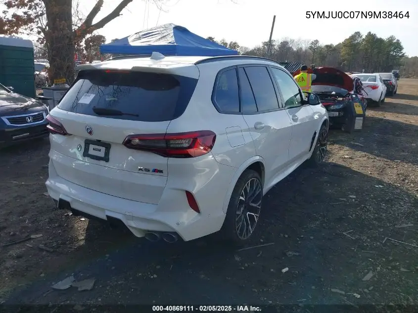 2022 BMW X5 M VIN: 5YMJU0C07N9M38464 Lot: 40869111