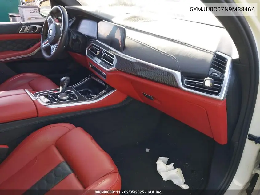 2022 BMW X5 M VIN: 5YMJU0C07N9M38464 Lot: 40869111