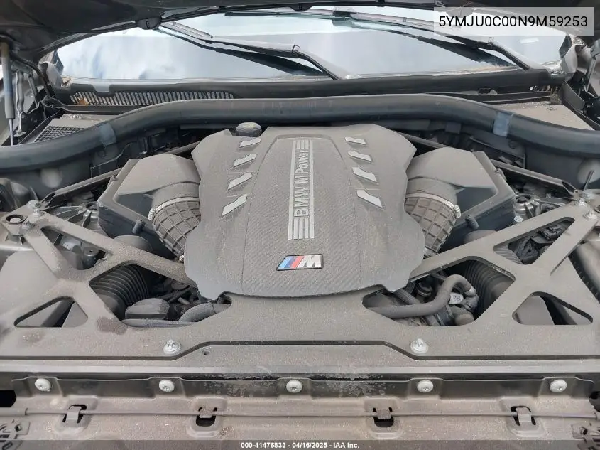2022 BMW X5 M VIN: 5YMJU0C00N9M59253 Lot: 41476833
