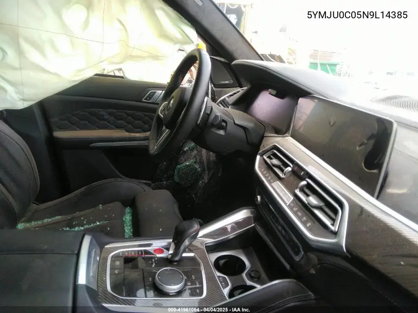 2022 BMW X5 M VIN: 5YMJU0C05N9L14385 Lot: 41961064