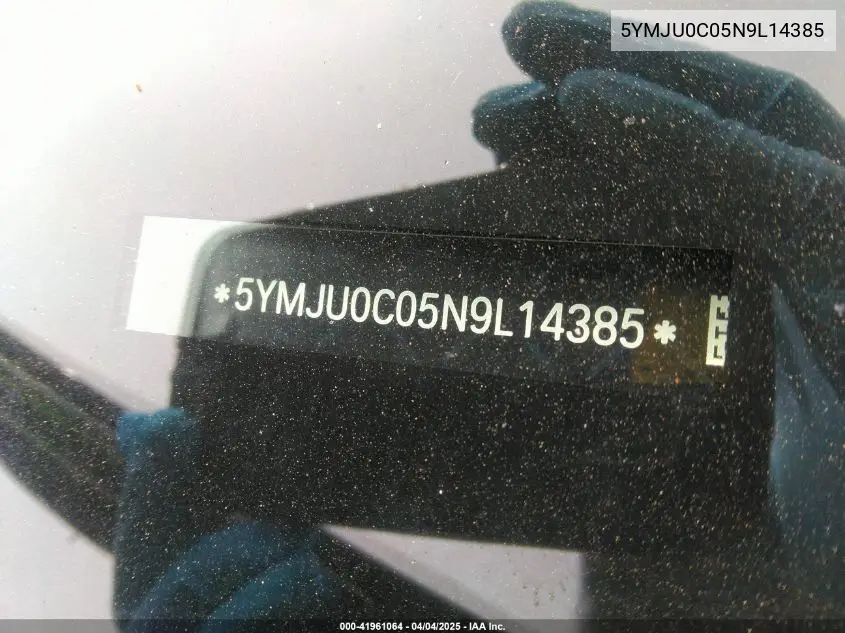 2022 BMW X5 M VIN: 5YMJU0C05N9L14385 Lot: 41961064