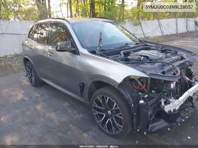 2022 BMW X5 M VIN: 5YMJU0C03N9L28057 Lot: 42123291