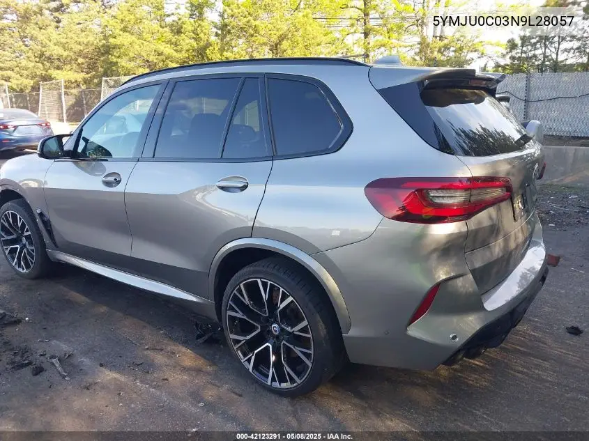 2022 BMW X5 M VIN: 5YMJU0C03N9L28057 Lot: 42123291