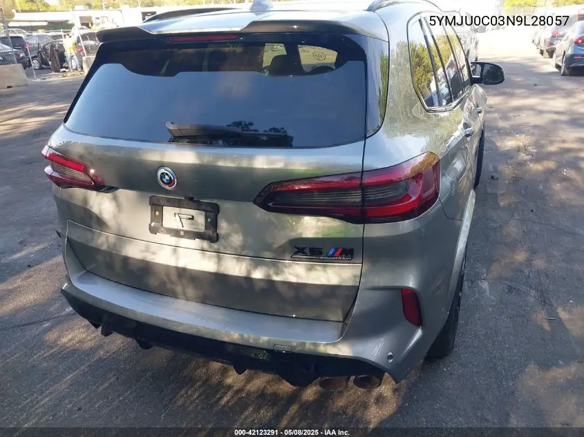 2022 BMW X5 M VIN: 5YMJU0C03N9L28057 Lot: 42123291