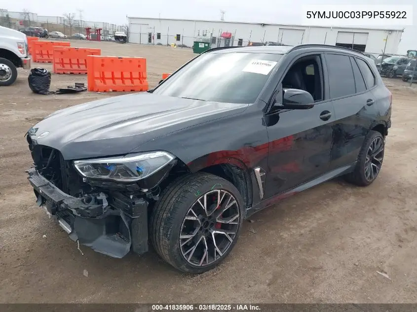 2023 BMW X5 M VIN: 5YMJU0C03P9P55922 Lot: 41835906