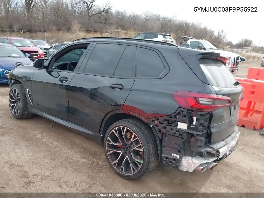 2023 BMW X5 M VIN: 5YMJU0C03P9P55922 Lot: 41835906