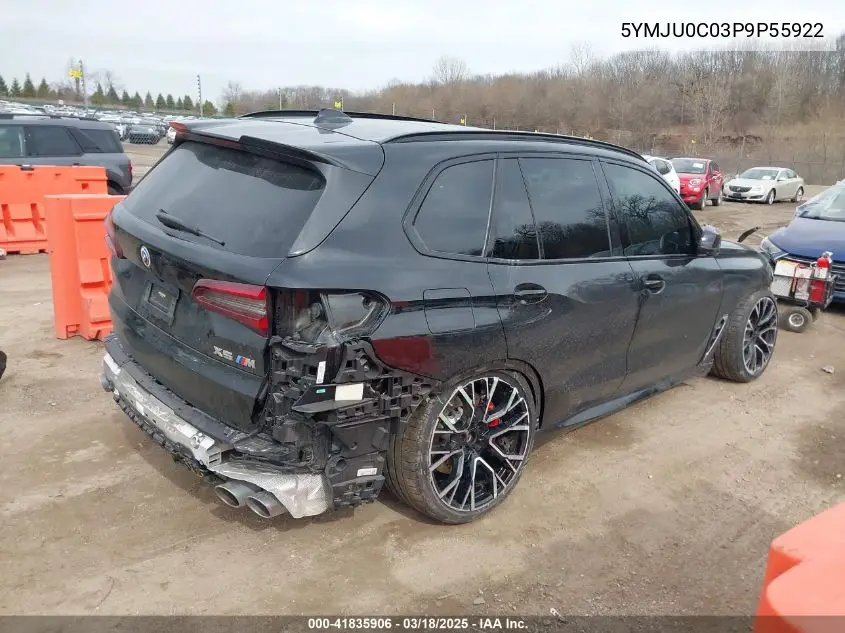 2023 BMW X5 M VIN: 5YMJU0C03P9P55922 Lot: 41835906