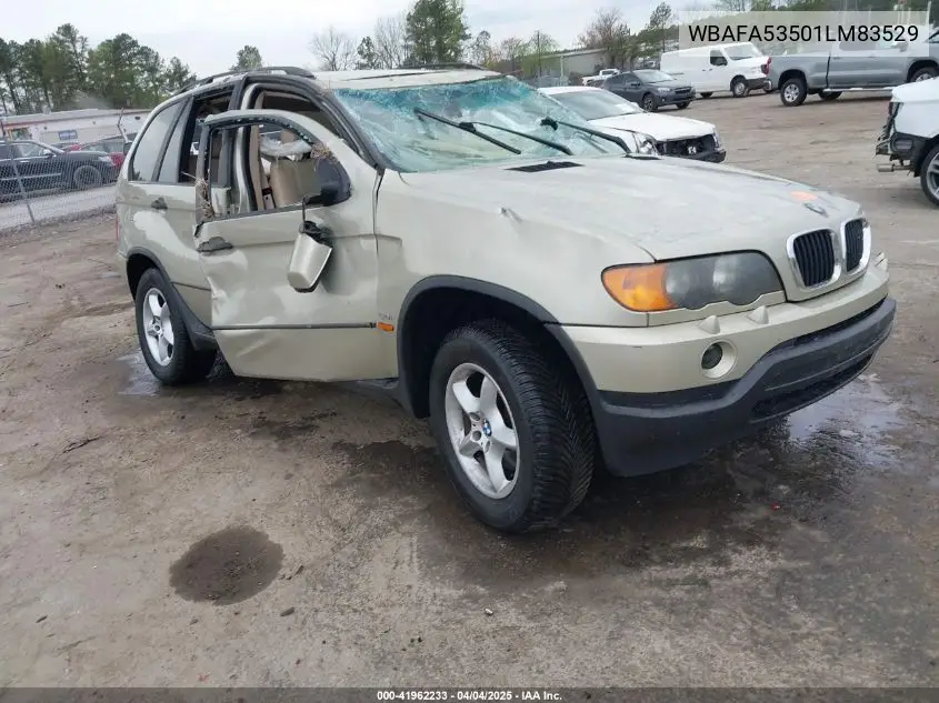 2001 BMW X5 3.0 VIN: WBAFA53501LM83529 Lot: 41962233