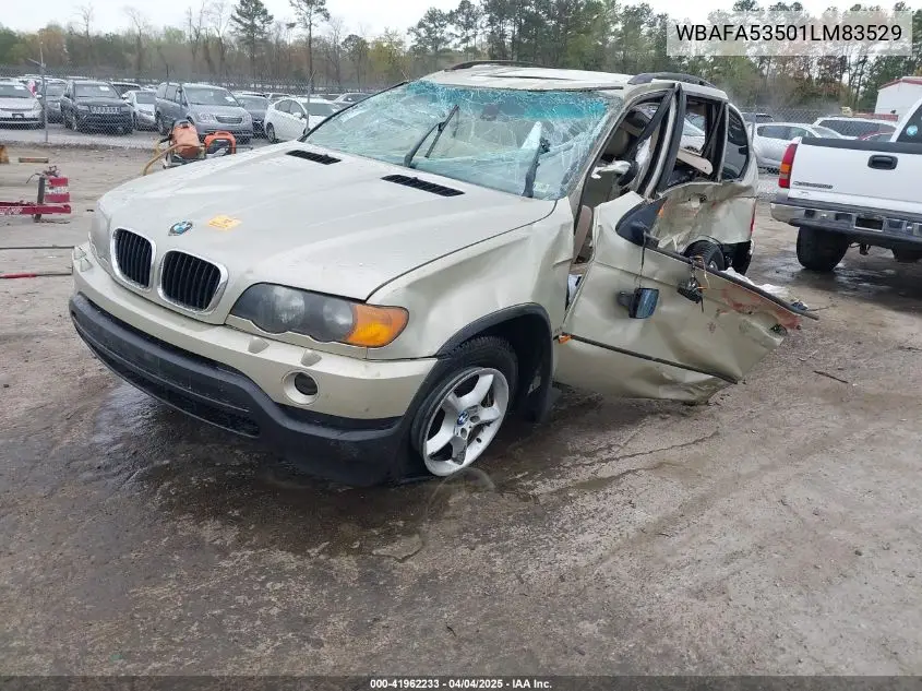 2001 BMW X5 3.0 VIN: WBAFA53501LM83529 Lot: 41962233