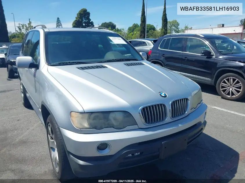 2001 BMW X5 4.4 VIN: WBAFB33581LH16903 Lot: 41977209