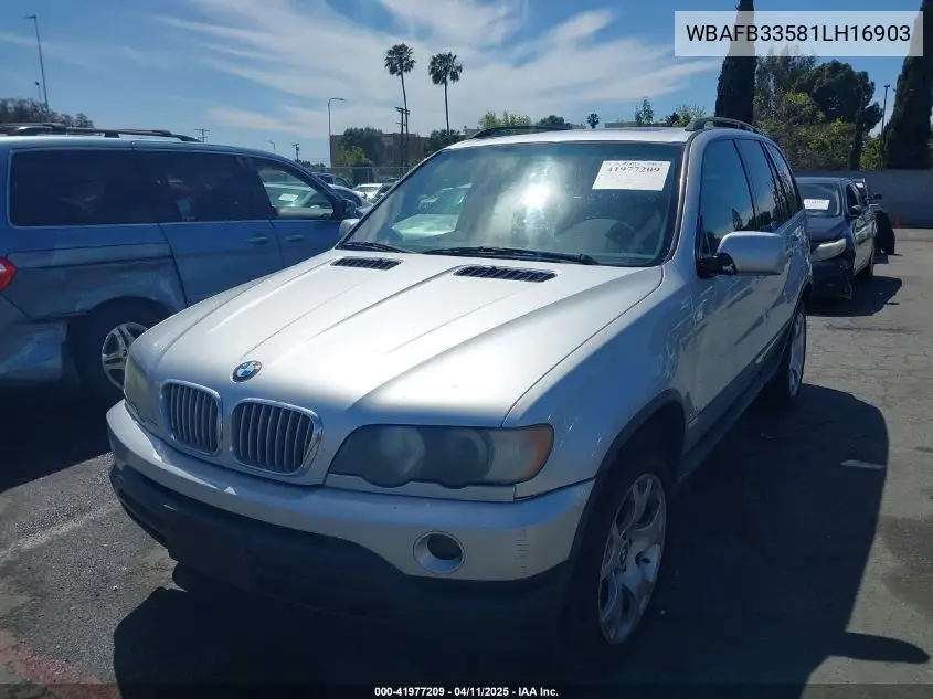 2001 BMW X5 4.4 VIN: WBAFB33581LH16903 Lot: 41977209