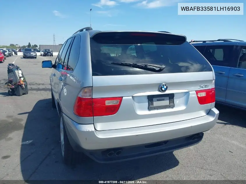 2001 BMW X5 4.4 VIN: WBAFB33581LH16903 Lot: 41977209