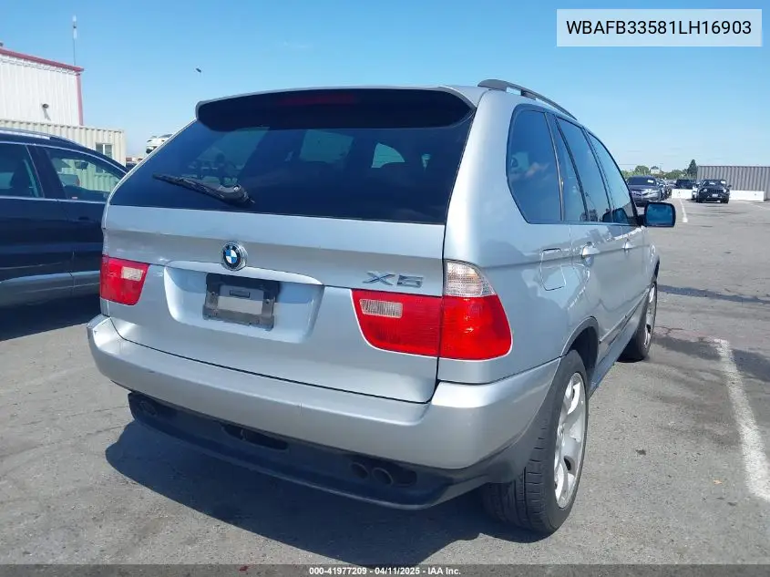 2001 BMW X5 4.4 VIN: WBAFB33581LH16903 Lot: 41977209