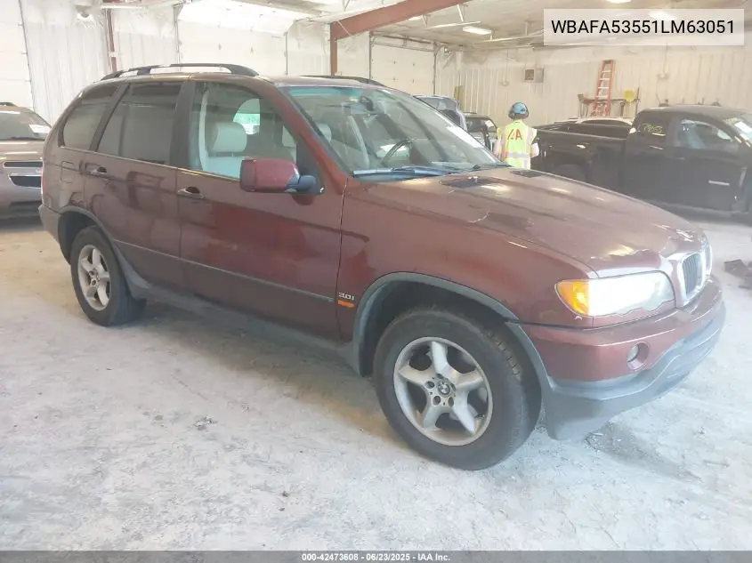 2001 BMW X5 3.0 VIN: WBAFA53551LM63051 Lot: 42473608