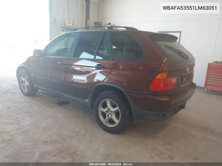 2001 BMW X5 3.0 VIN: WBAFA53551LM63051 Lot: 42473608