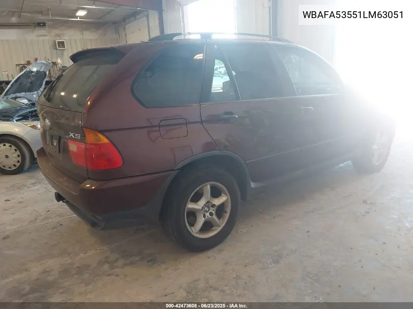 2001 BMW X5 3.0 VIN: WBAFA53551LM63051 Lot: 42473608