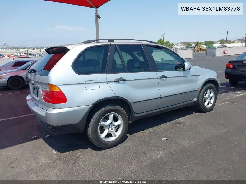 2001 BMW X5 VIN: WBAFAI35X1LM83778 Lot: 42564133