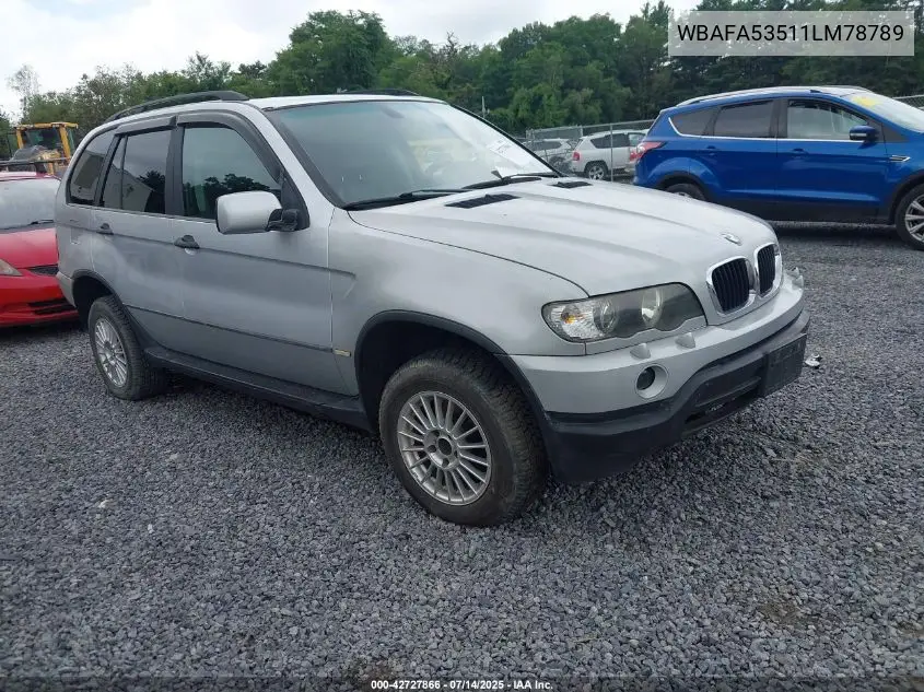 2001 BMW X5 3.0 VIN: WBAFA53511LM78789 Lot: 42727866