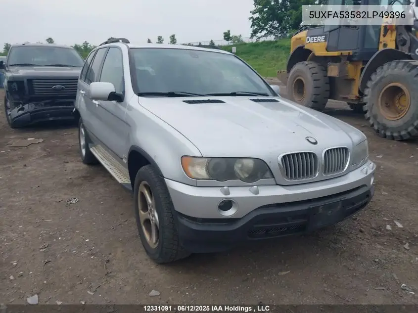 2002 BMW X5 3.0I VIN: 5UXFA53582LP49396 Lot: 12331091