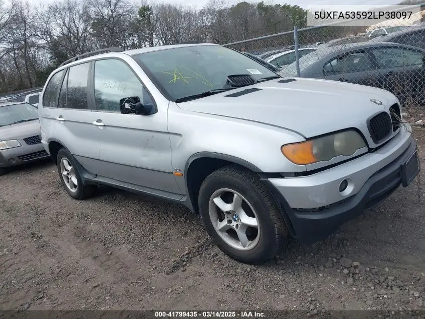 2002 BMW X5 3.0I VIN: 5UXFA53592LP38097 Lot: 41799435