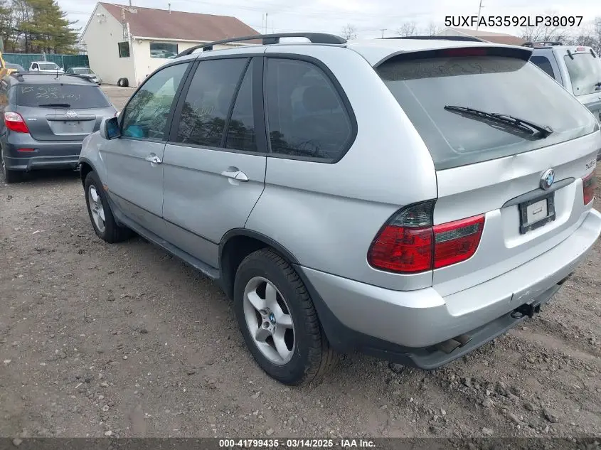 2002 BMW X5 3.0I VIN: 5UXFA53592LP38097 Lot: 41799435