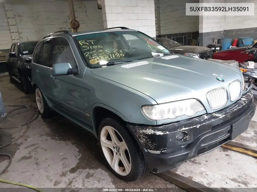 2002 BMW X5 4.4I VIN: 5UXFB33592LH35091 Lot: 42321180