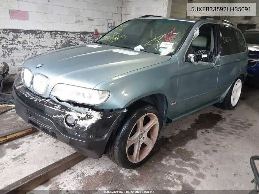 2002 BMW X5 4.4I VIN: 5UXFB33592LH35091 Lot: 42321180