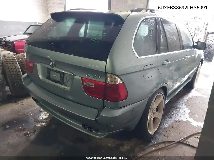 2002 BMW X5 4.4I VIN: 5UXFB33592LH35091 Lot: 42321180