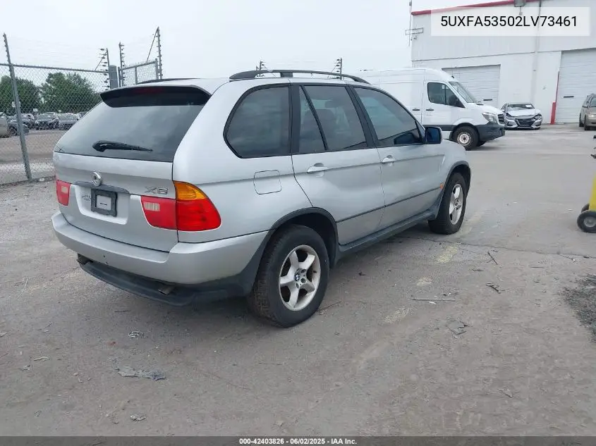2002 BMW X5 3.0I VIN: 5UXFA53502LV73461 Lot: 42403826