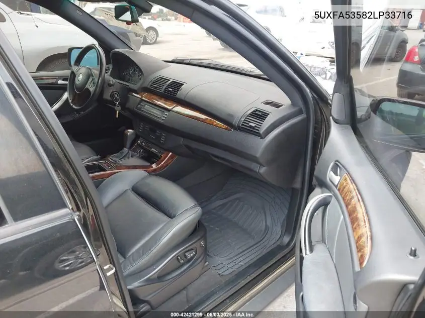 2002 BMW X5 3.0I VIN: 5UXFA53582LP33716 Lot: 42421299