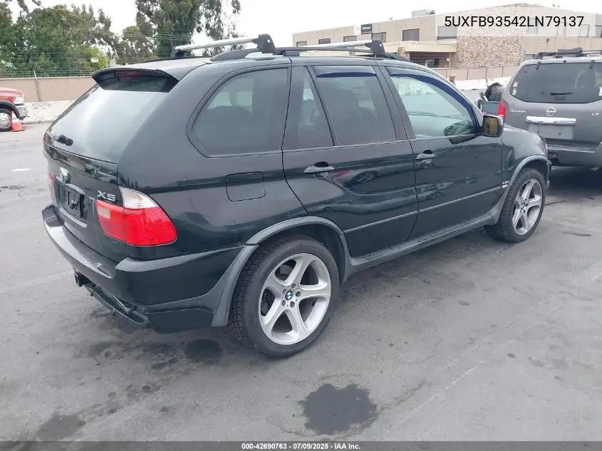 2002 BMW X5 4.6Is VIN: 5UXFB93542LN79137 Lot: 42690763