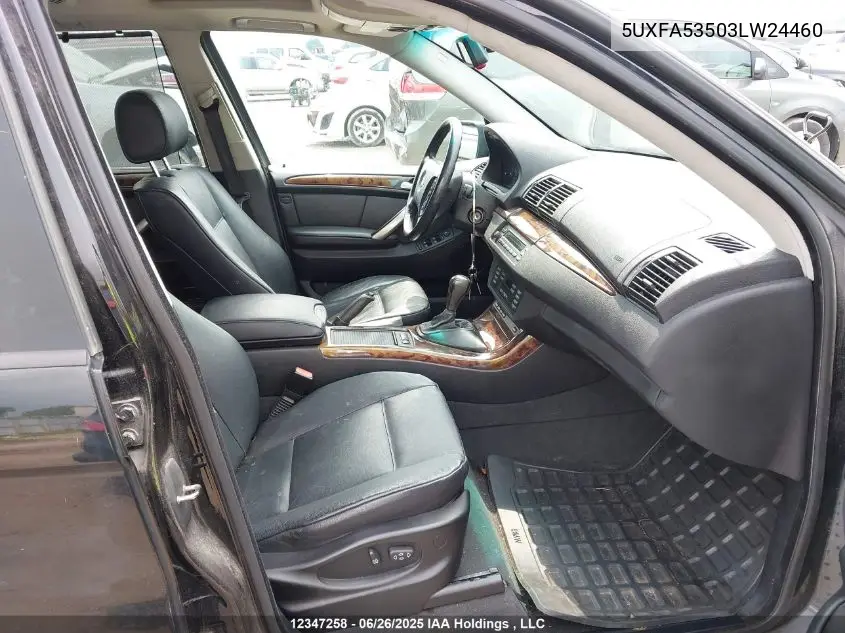 2003 BMW X5 3.0I VIN: 5UXFA53503LW24460 Lot: 12347258