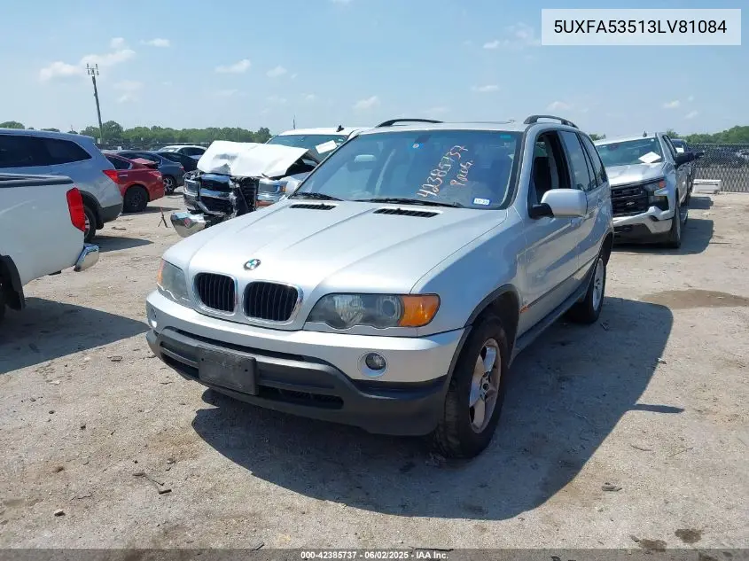 2003 BMW X5 3.0I VIN: 5UXFA53513LV81084 Lot: 42385737