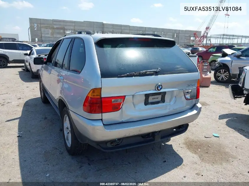 2003 BMW X5 3.0I VIN: 5UXFA53513LV81084 Lot: 42385737