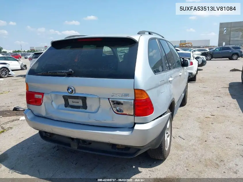 2003 BMW X5 3.0I VIN: 5UXFA53513LV81084 Lot: 42385737