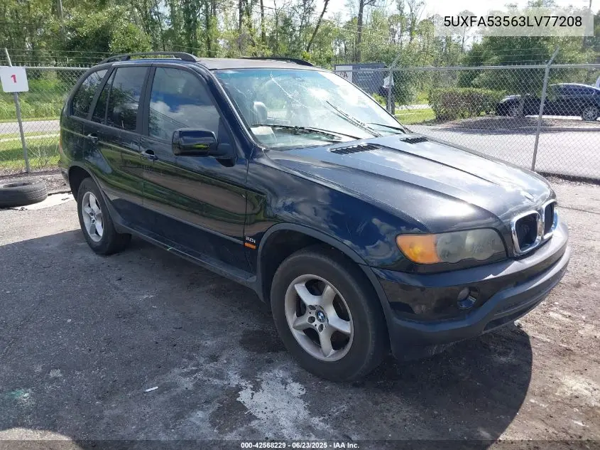 2003 BMW X5 3.0I VIN: 5UXFA53563LV77208 Lot: 42568229