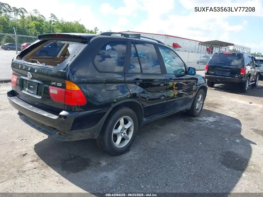 2003 BMW X5 3.0I VIN: 5UXFA53563LV77208 Lot: 42568229
